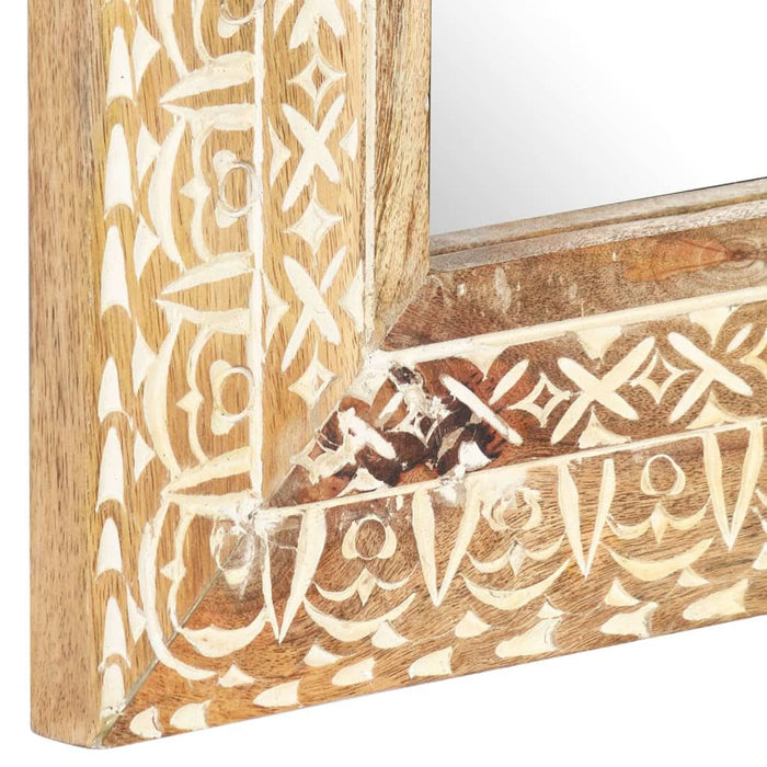 Oglindă sculptată manual, 80x50x2,6 cm, lemn masiv de mango - WALTI WALTI