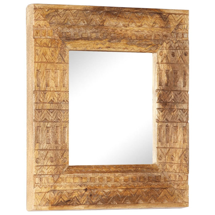 Oglindă sculptată manual, 50x50x2,5 cm, lemn masiv de mango - WALTI WALTI