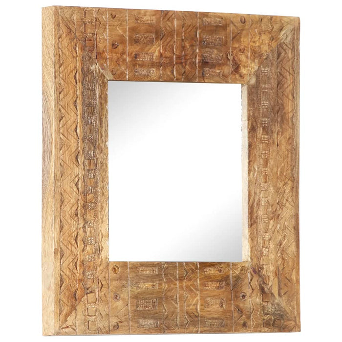 Oglindă sculptată manual, 50x50x2,5 cm, lemn masiv de mango - WALTI WALTI