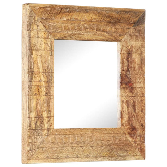 Oglindă sculptată manual, 50x50x2,5 cm, lemn masiv de mango - WALTI WALTI