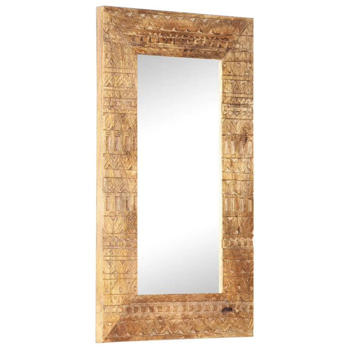 Oglindă sculptată manual, 80x50x2,5 cm, lemn masiv de mango - WALTI WALTI