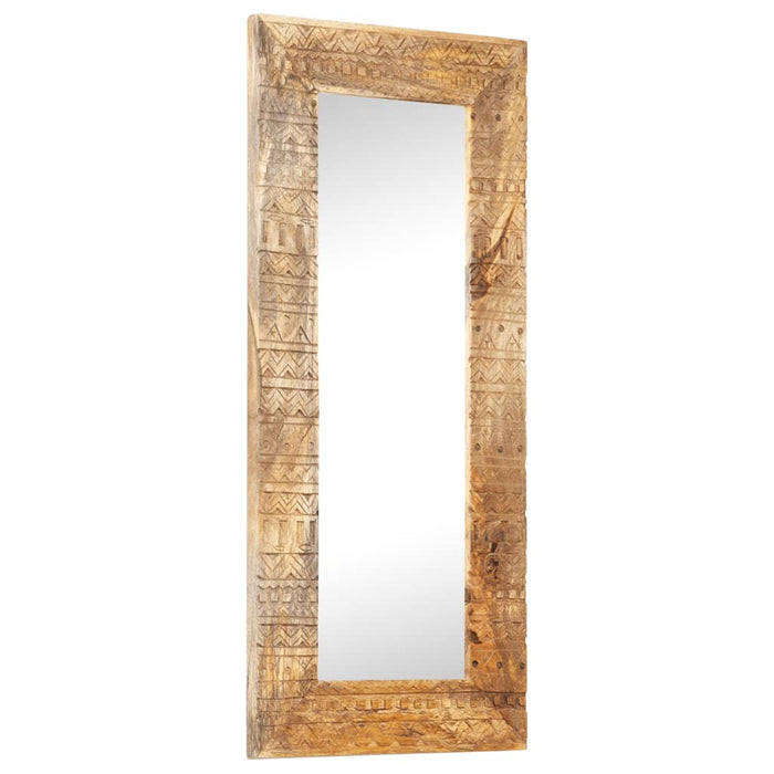 Oglindă sculptată manual, 110x50x2,5 cm, lemn masiv de mango - WALTI WALTI