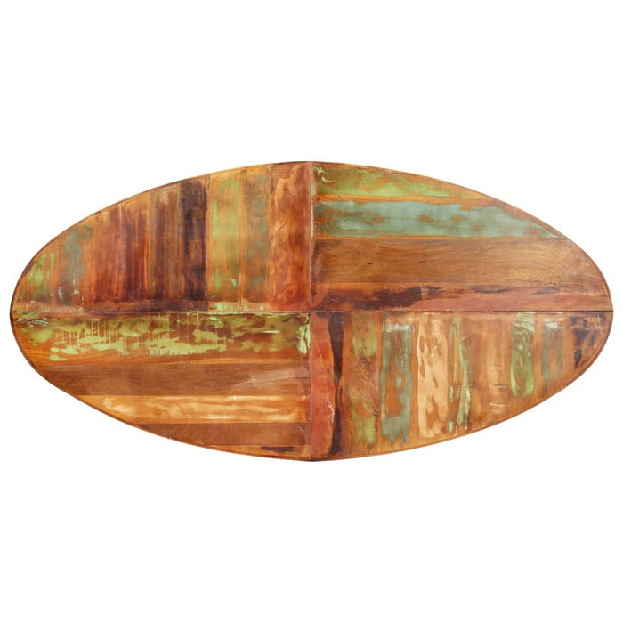 Masă de bucătărie, 200x100x75 cm, lemn masiv reciclat, ovală WALTI