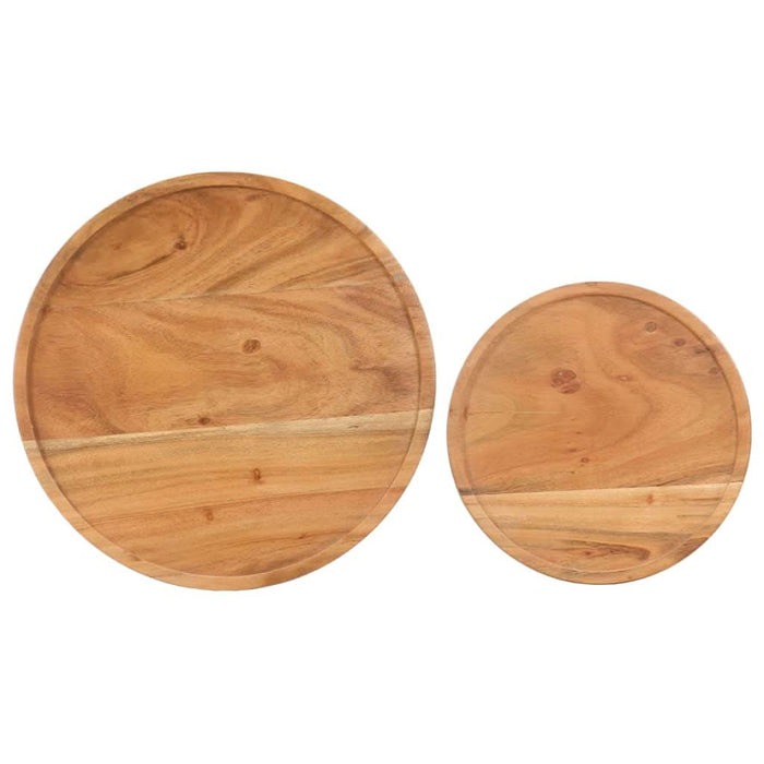 Set măsuțe de cafea, 2 piese, lemn masiv de acacia/oțel - WALTI WALTI