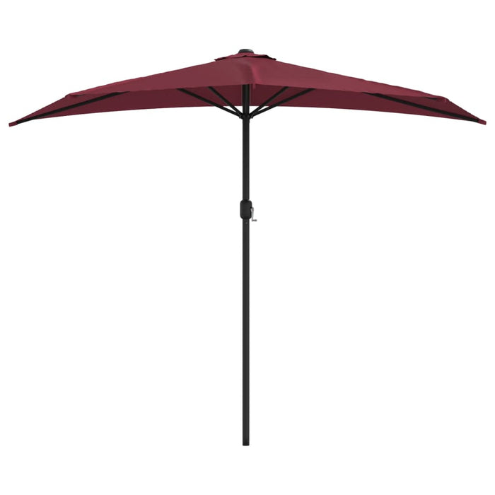 Umbrelă de balcon tijă aluminiu bordo 270x144x222 cm semirotund - WALTI WALTI