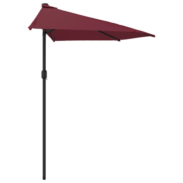 Umbrelă de balcon tijă aluminiu bordo 270x144x222 cm semirotund - WALTI WALTI