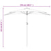 Umbrelă de balcon tijă aluminiu bordo 270x144x222 cm semirotund - WALTI WALTI