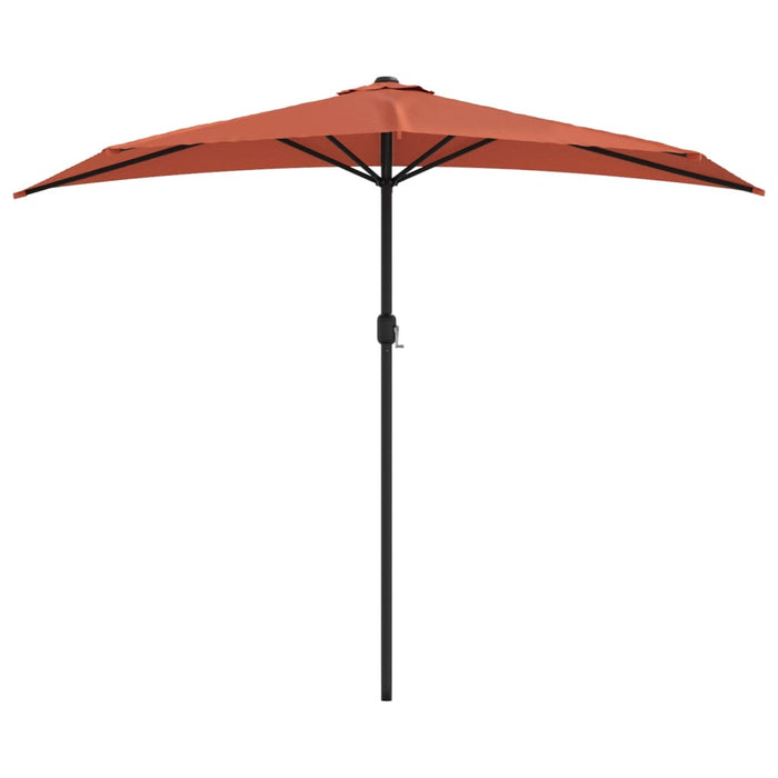 Umbrelă balcon tijă aluminiu cărămiziu 270x144x222cm semirotund WALTI