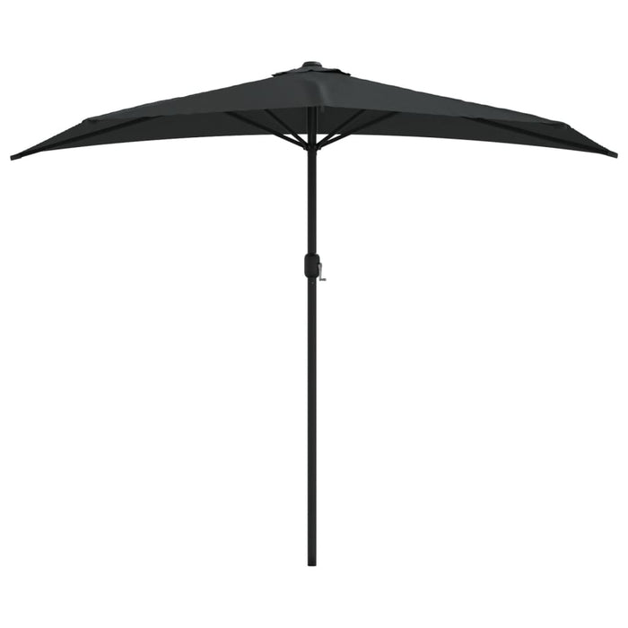 Umbrelă de balcon tijă aluminiu negru 270x144x222cm semicerc - WALTI WALTI