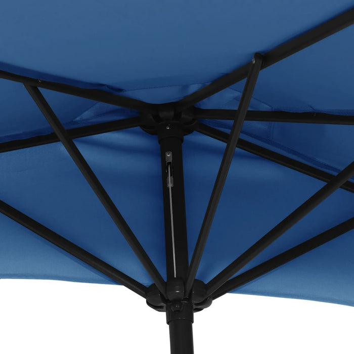 Umbrelă balcon tijă aluminiu albastru 270x144x222cm, semirotund - WALTI WALTI