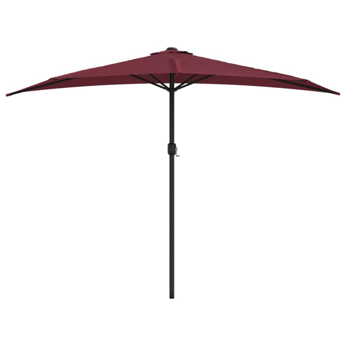 Umbrelă de balcon, tijă aluminiu bordo 300x155x223cm semirotund - WALTI WALTI