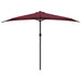 Umbrelă de balcon, tijă aluminiu bordo 300x155x223cm semirotund - WALTI WALTI