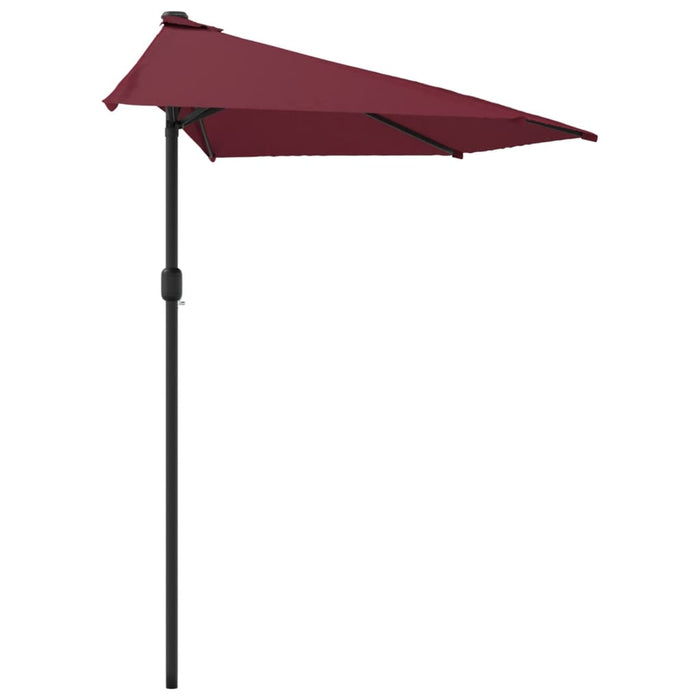 Umbrelă de balcon, tijă aluminiu bordo 300x155x223cm semirotund - WALTI WALTI