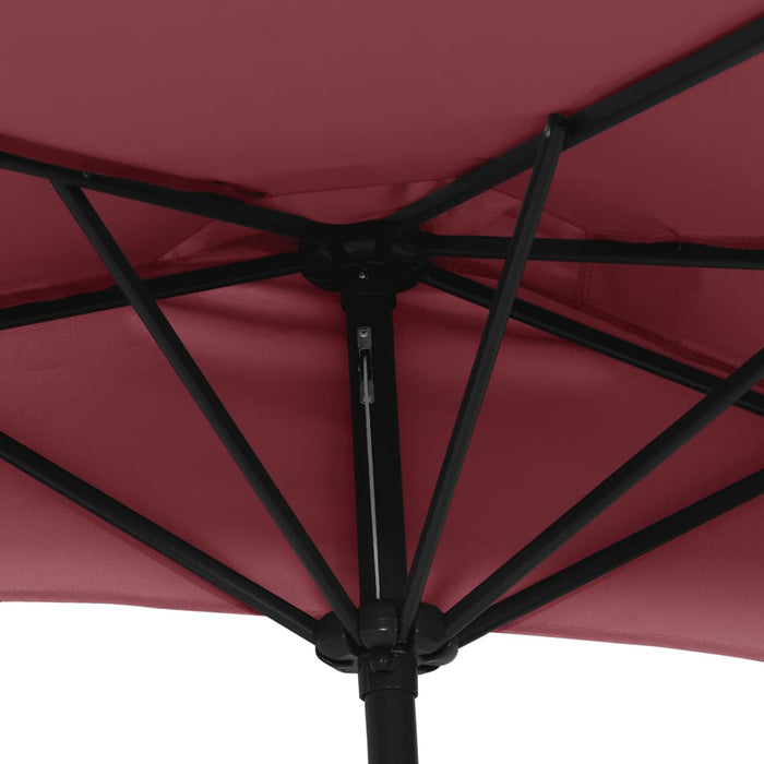 Umbrelă de balcon, tijă aluminiu bordo 300x155x223cm semirotund - WALTI WALTI