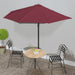Umbrelă de balcon, tijă aluminiu bordo 300x155x223cm semirotund - WALTI WALTI