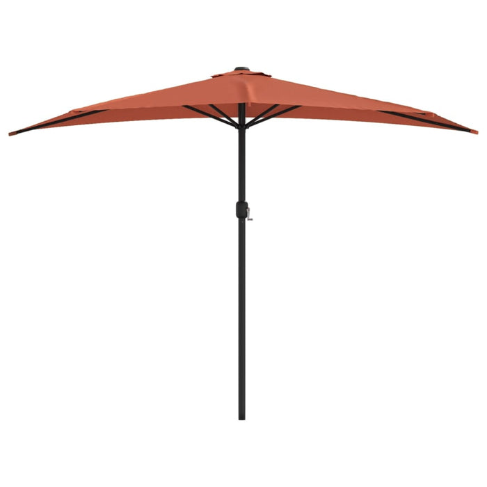 Umbrelă balcon tijă aluminiu cărămiziu 300x155x223cm semirotund - WALTI WALTI