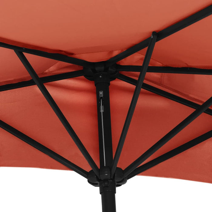 Umbrelă balcon tijă aluminiu cărămiziu 300x155x223cm semirotund - WALTI WALTI