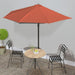 Umbrelă balcon tijă aluminiu cărămiziu 300x155x223cm semirotund - WALTI WALTI