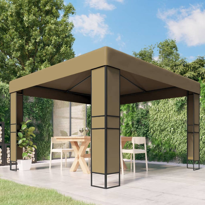 Pavilion cu acoperiș dublu, gri taupe, 3 x 3 x 2,7 m, 180 g/m² - WALTI WALTI