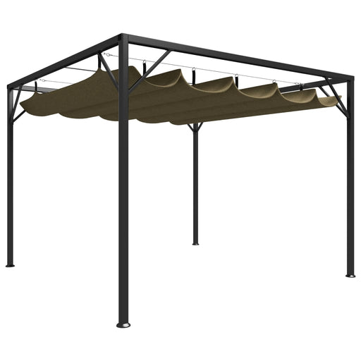 Pavilion grădină, acoperiș retractabil gri taupe 3x3 m 180 g/m² - WALTI WALTI