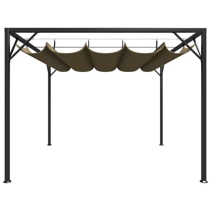 Pavilion grădină, acoperiș retractabil gri taupe 3x3 m 180 g/m² - WALTI WALTI