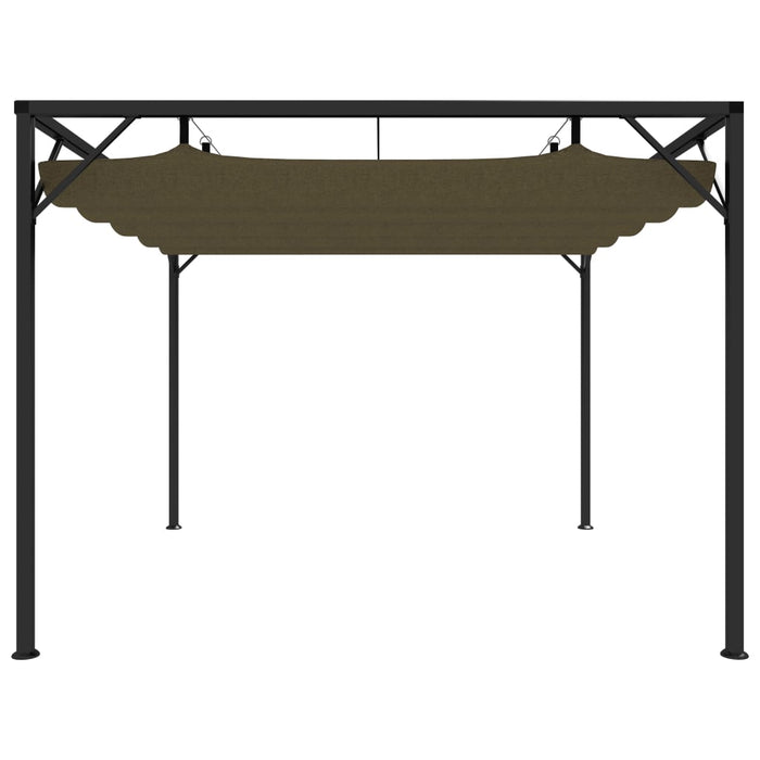 Pavilion grădină, acoperiș retractabil gri taupe 3x3 m 180 g/m² - WALTI WALTI