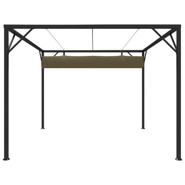 Pavilion grădină, acoperiș retractabil gri taupe 3x3 m 180 g/m² - WALTI WALTI