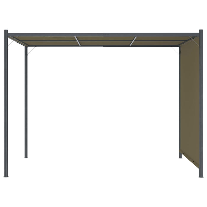 Pergolă grădină cu acoperiș retractabil gri taupe 3x3m 180 g/m² - WALTI WALTI