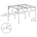 Pergolă grădină cu acoperiș retractabil gri taupe 3x3m 180 g/m² - WALTI WALTI
