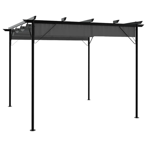 Pergolă cu acoperiș retractabil, antracit, 3x3m, oțel, 180 g/m² - WALTI WALTI