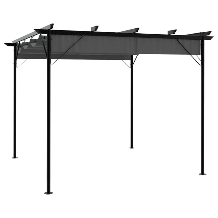 Pergolă cu acoperiș retractabil, antracit, 3x3m, oțel, 180 g/m² - WALTI WALTI