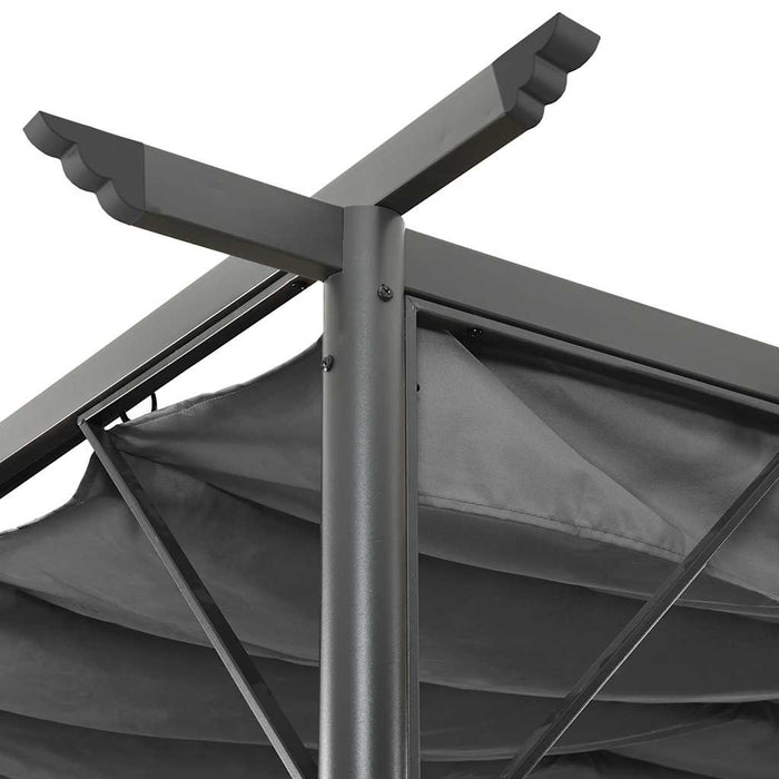 Pergolă cu acoperiș retractabil, antracit, 3x3m, oțel, 180 g/m² - WALTI WALTI