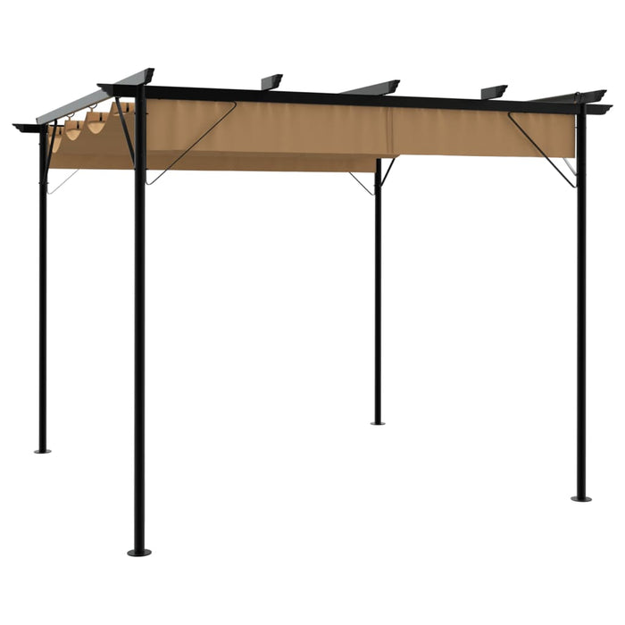 Pergolă cu acoperiș retractabil gri taupe 3x3 m oțel 180 g/m² - WALTI WALTI