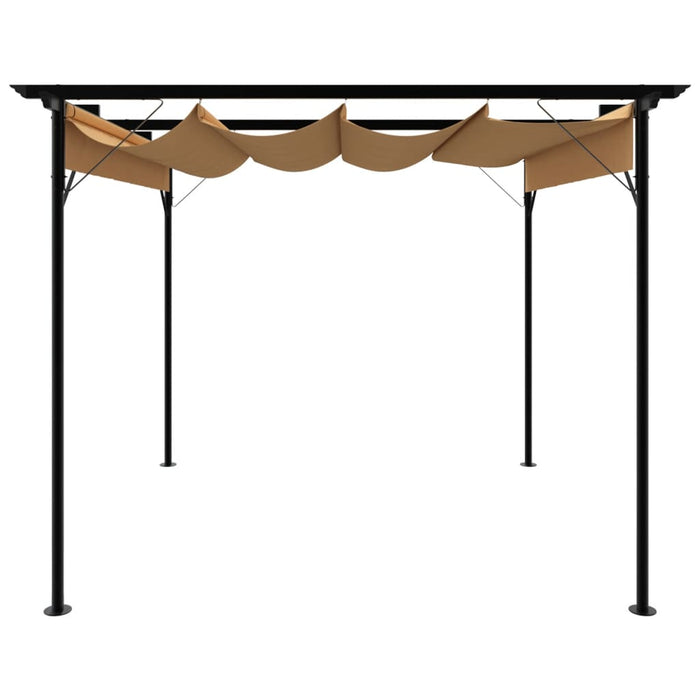 Pergolă cu acoperiș retractabil gri taupe 3x3 m oțel 180 g/m² - WALTI WALTI