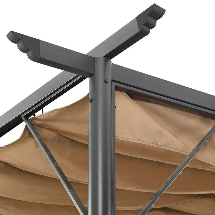 Pergolă cu acoperiș retractabil gri taupe 3x3 m oțel 180 g/m² - WALTI WALTI