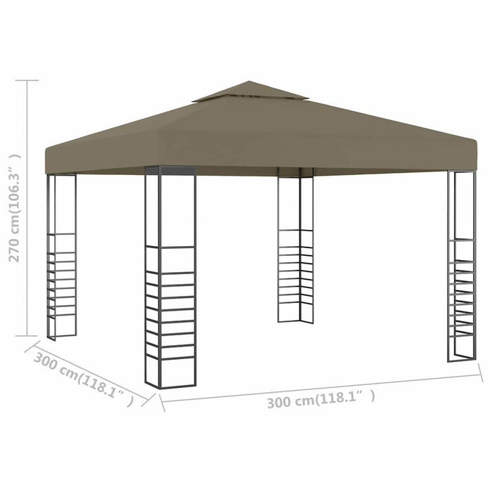 Pavilion de grădină, gri taupe, 3 x 3 m, 180 g/m² - WALTI WALTI