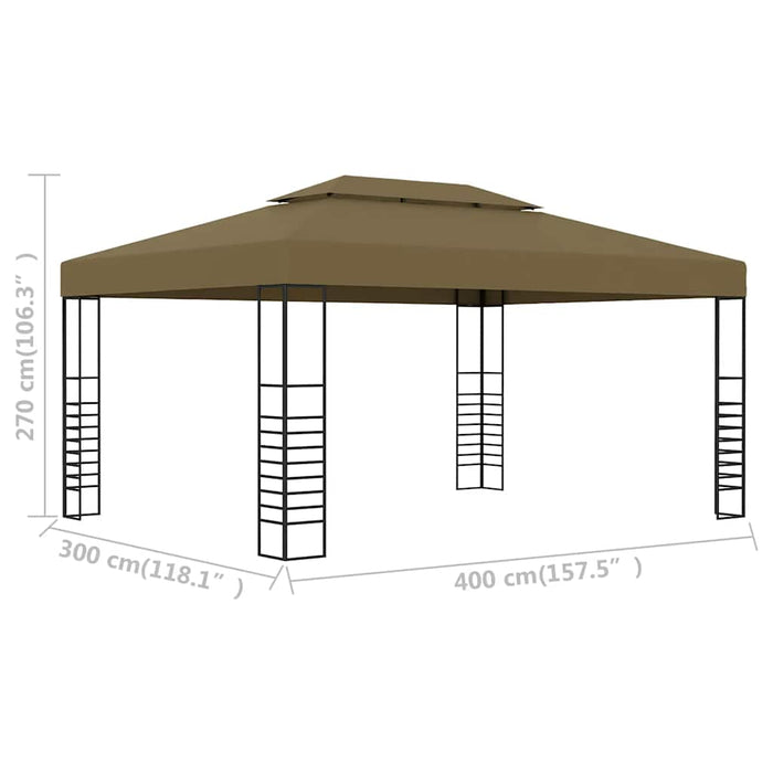 Pavilion de grădină, gri taupe, 3 x 4 m, 180 g/m² - WALTI WALTI