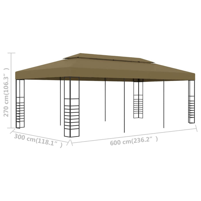 Pavilion de grădină, gri taupe, 6 x 3 x 2,7 m, 180 g/m² - WALTI WALTI