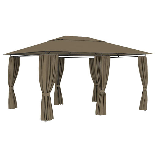 Pavilion de grădină cu perdele, gri taupe, 4 x 3 m, 180 g/m² - WALTI WALTI