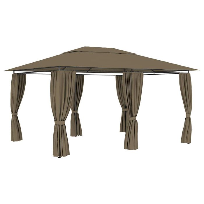 Pavilion de grădină cu perdele, gri taupe, 4 x 3 m, 180 g/m² - WALTI WALTI