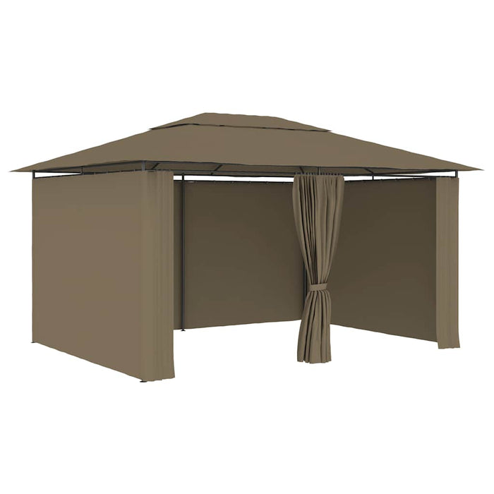 Pavilion de grădină cu perdele, gri taupe, 4 x 3 m, 180 g/m² - WALTI WALTI