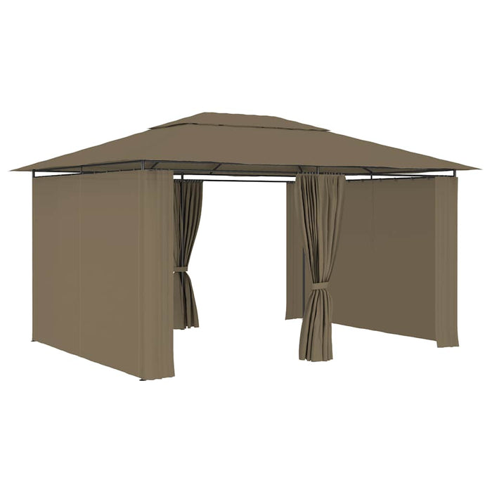 Pavilion de grădină cu perdele, gri taupe, 4 x 3 m, 180 g/m² - WALTI WALTI