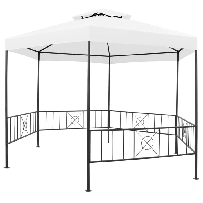 Pavilion de grădină, alb, 323 x 275 x 265 cm, 180 g/m² WALTI