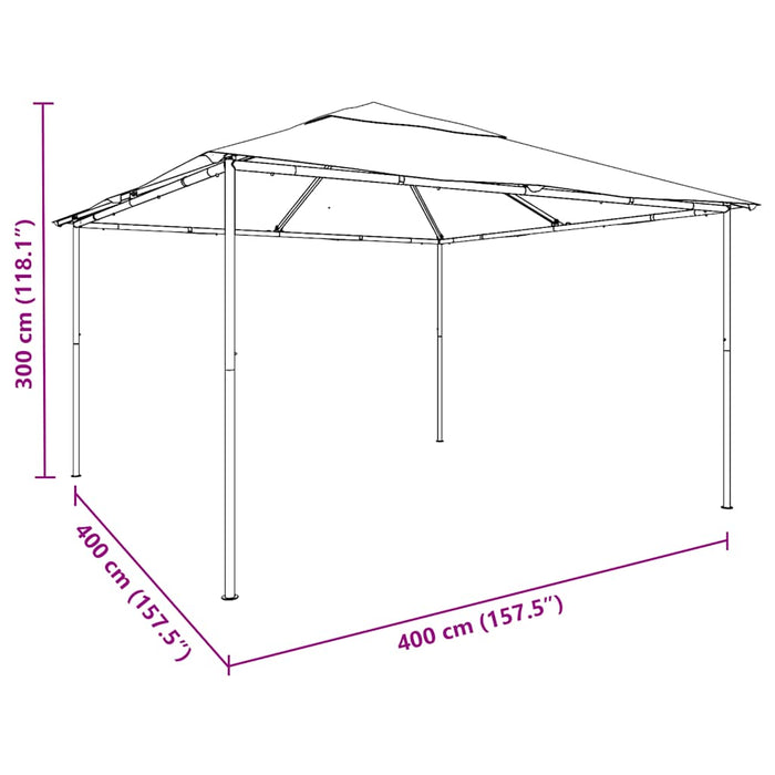 Pavilion, alb, 4x4x3 m, 180 g/m² - WALTI WALTI