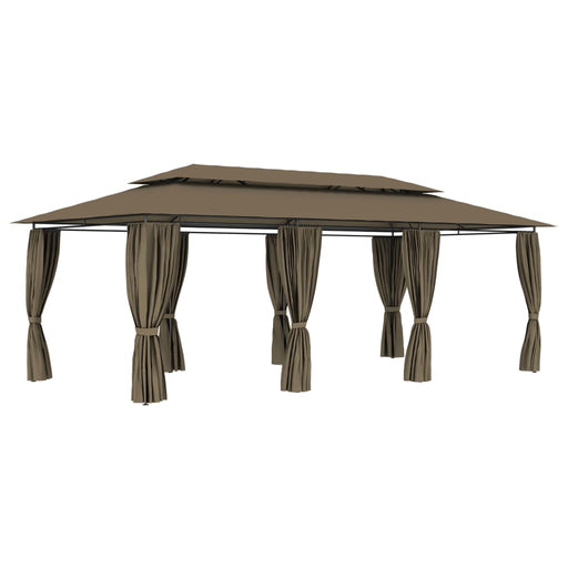 Pavilion cu perdele, gri taupe, 600 x 298 x 270 cm, 180 g/m² - WALTI WALTI