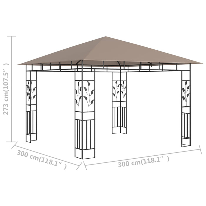 Pavilion cu plasă anti-țânțari, gri taupe, 3x3x2,73 m, 180 g/m² - WALTI WALTI