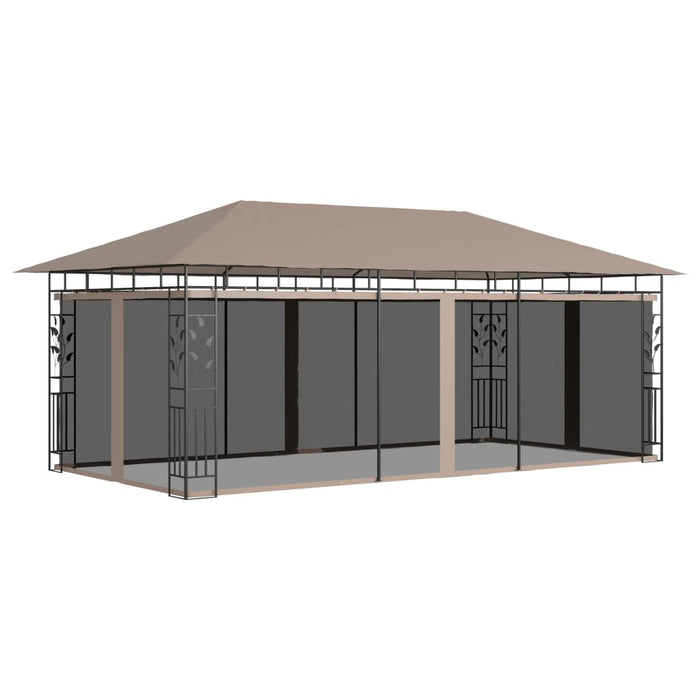 Pavilion cu plasă anti-țânțari, gri taupe, 6x3x2,73 m, 180 g/m² - WALTI WALTI