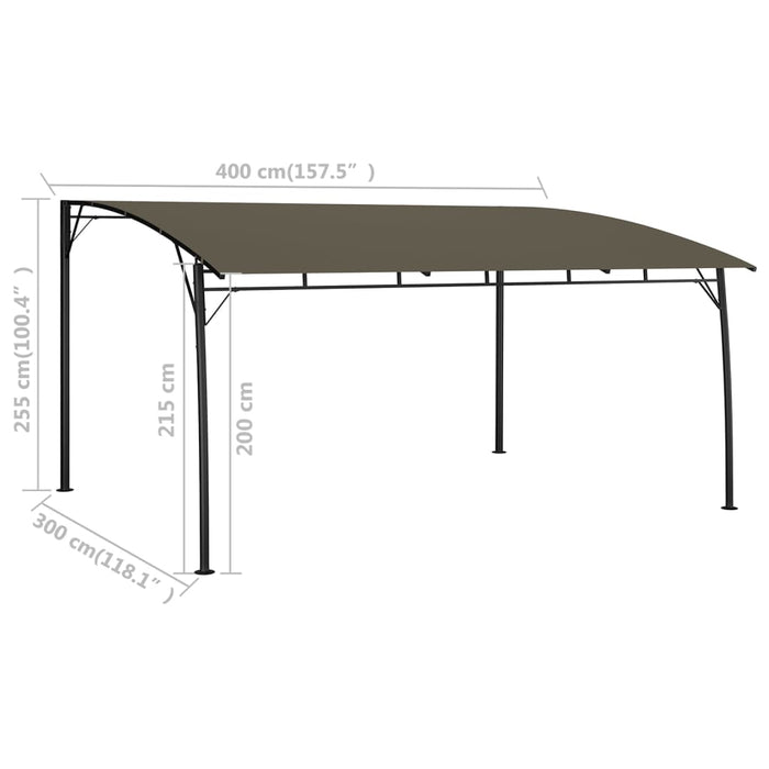 Copertină pavilion de grădină, gri taupe, 4 x 3 x 2,55 m - WALTI WALTI