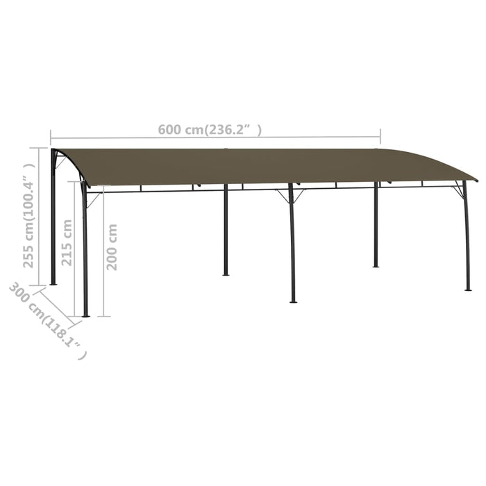 Copertină pavilion de grădină, gri taupe, 6 x 3 x 2,55 m - WALTI WALTI