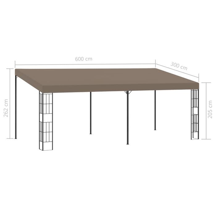 Pavilion montat pe perete, gri taupe, 6 x 3 m, material textil - WALTI WALTI